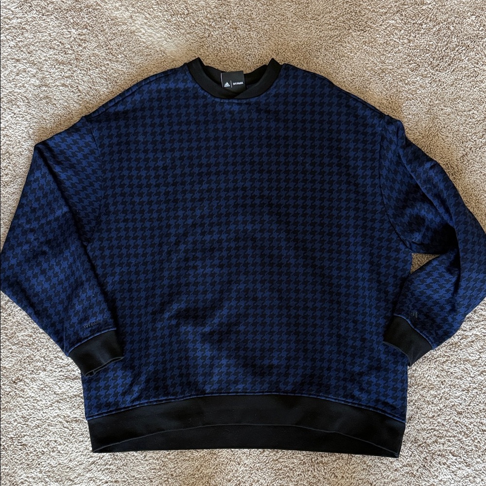 Ivy Park halls of Ivy Men's Blue Houndstooth Sweater